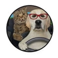 thumbnail image 1 of Coolnut Round Rugs for Living Room, A Dog Labrador In Glasses With Non-Slip Coral Velvet Long Runner Rugs, Washable Water Absorbent Mat Carpet for Bedroom Kitchen Kids Room, 1 of 6