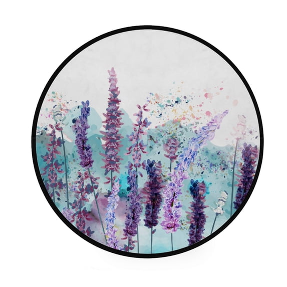 Coolnut Round Rugs for Living Room, Beautiful Vector Illustration Non-Slip Coral Velvet Long Runner Rugs, Washable Water Absorbent Mat Carpet for Bedroom Kitchen Kids Room
