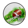 thumbnail image 1 of Coolnut Round Rugs for Living Room, Pattern Design With Rugby Ball Non-Slip Coral Velvet Long Runner Rugs, Washable Water Absorbent Mat Carpet for Bedroom Kitchen Kids Room, 1 of 6
