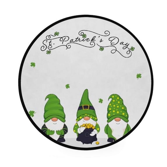 Coolnut Round Rugs for Living Room, St Patrick'S Day Concept With Non-Slip Coral Velvet Long Runner Rugs, Washable Water Absorbent Mat Carpet for Bedroom Kitchen Kids Room