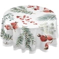 thumbnail image 1 of Coolnut Round Tablecloth 60", Christmas Pine Leaves Table Cover, Water Resistant Spill Proof Large Table Cover for Indoor & Outdoor Family Gathering Dinner, BBQ Christmas Decoration, 1 of 7