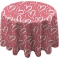 thumbnail image 1 of Coolnut Round Tablecloth Beautiful Hearts Modern Table Cover for Home Decoration Washable Table Cloth for Dinner Picnic 60in, 1 of 5