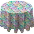 thumbnail image 1 of Coolnut Round Tablecloth Changable Pastel Mermaid Scales Modern Table Cover for Home Decoration Washable Table Cloth for Dinner Picnic 60in, 1 of 5