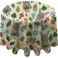 thumbnail image 1 of Coolnut Round Tablecloth Easter Theme Cute Rabbit Modern Table Cover for Home Decoration Washable Table Cloth for Dinner Picnic 60in, 1 of 5