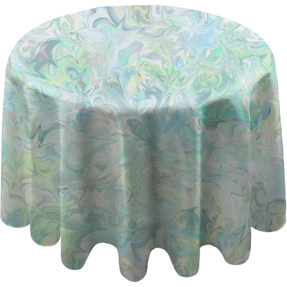 Coolnut Round Tablecloth Mint Green Pastel Modern Table Cover for Home Decoration Washable Table Cloth for Dinner Picnic 60in
