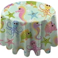 thumbnail image 1 of Coolnut Round Tablecloth Sea Creatures Modern Table Cover for Home Decoration Washable Table Cloth for Dinner Picnic 60in, 1 of 5