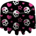 thumbnail image 1 of Coolnut Round Tablecloth Skull with Pink Bow Modern Table Cover for Home Decoration Washable Table Cloth for Dinner Picnic 60in, 1 of 5