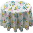 thumbnail image 1 of Coolnut Round Tablecloth Small Blue Flowers Modern Table Cover for Home Decoration Washable Table Cloth for Dinner Picnic 60in, 1 of 5