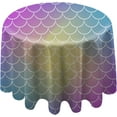 thumbnail image 1 of Coolnut Round Tablecloth Trendy Gradient Fish Scale Modern Table Cover for Home Decoration Washable Table Cloth for Dinner Picnic 60in, 1 of 5