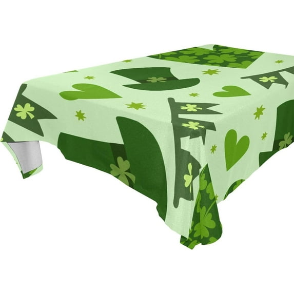 Coolnut Saint Patrick Clover Shamrock Tablecloth Rectangle Colorful Table Cloth Large Square Table Cover for Dining Kitchen Party 60"x90" Decor Gift