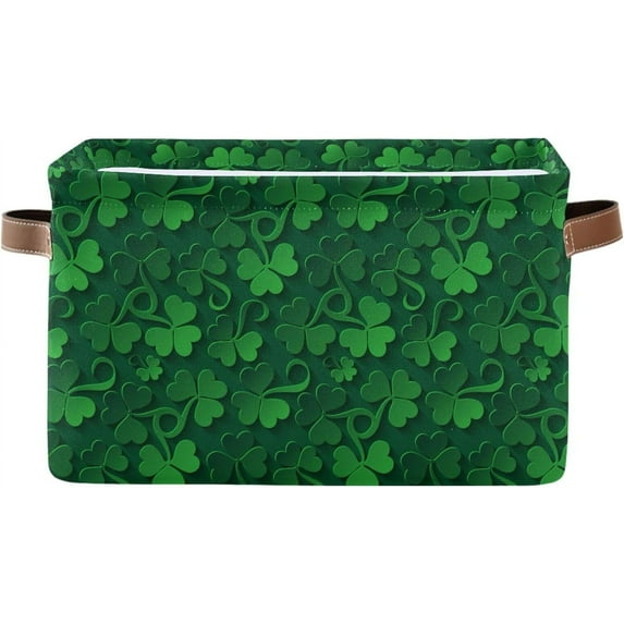 Coolnut Saint Patrick Day (23) Foldable Storage Basket for Shelves, Collapsible Sturdy Storage Bin with Handles, Canvas Storage Cube for Organizing Closet 1PCS Home Decor