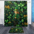 thumbnail image 1 of Coolnut Saint Patrick's Day Lucky Grass Bath Curtain Rugs Sets 2 Pcs, Bathroom Theme Set with Shower Curtain and Non-Slip Carpet -12 Hooks-60X72in255 Home Decor, 1 of 7