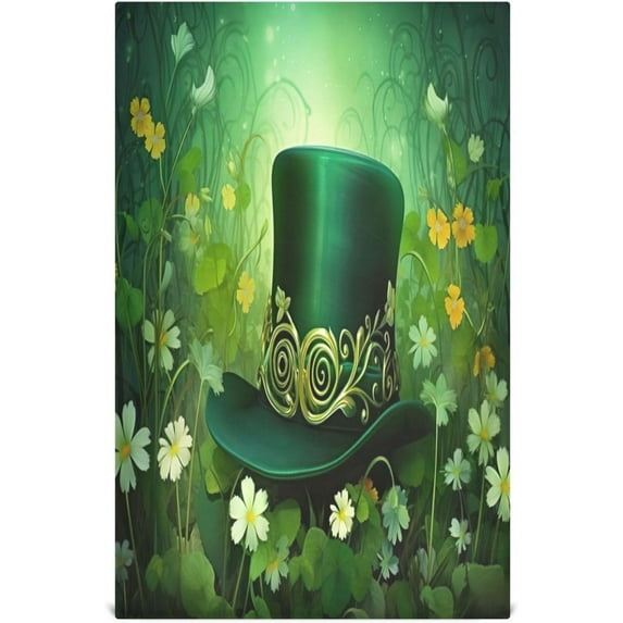 Coolnut Saint Patrick's Hat and Flowers Kitchen Dish Towel Set 6Pcs,Dishcloths Sets Fast Drying Kitchen Towels Tea Towels Gift Set for Drying Cleaning Cooking Baking496 Wash cloth
