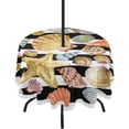 thumbnail image 1 of Coolnut Sea Shell Pattern Round Table Cloth, Heat Resistant Table Cover with Umbrella Hole and Zipper for Outdoor Camping Picnic Party BBQ, 60", 1 of 7