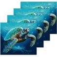 thumbnail image 1 of Coolnut Sea Turtle Washcloths, Soft and Absorbent Cotton Towel, 4 Pack 12 X 12 Inches Premium Quick Dry Face Towel Wash cloth, 1 of 7