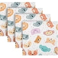 thumbnail image 1 of Coolnut Set of 4 Cute Cartoon Pattern Napkins Cloth Napkins 20"x20", Washable Polyester Dinner Napkins for Parties, Wedding, Restaurant, 1 of 6