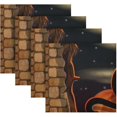 thumbnail image 1 of Coolnut Set of 4 Happy Halloween Napkins Cloth Napkins 20"x20", Washable Polyester Dinner Napkins for Parties, Wedding, Restaurant, 1 of 6