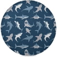 thumbnail image 1 of Coolnut Shark Round Placemats Waterproof Non-Slip Washable Place Mats Polyester Table Mats Set of 6 Heat Resistant for Home Kitchen Holiday Party Home Decor Gifts, 1 of 7