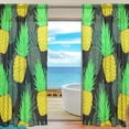thumbnail image 1 of Coolnut Sheer Curtains, 2 PCS Colorful Pineapple On Dark Gauze Door and Window Voile Curtain Panels for Bedroom Living Room, 55"x84", 1 of 4