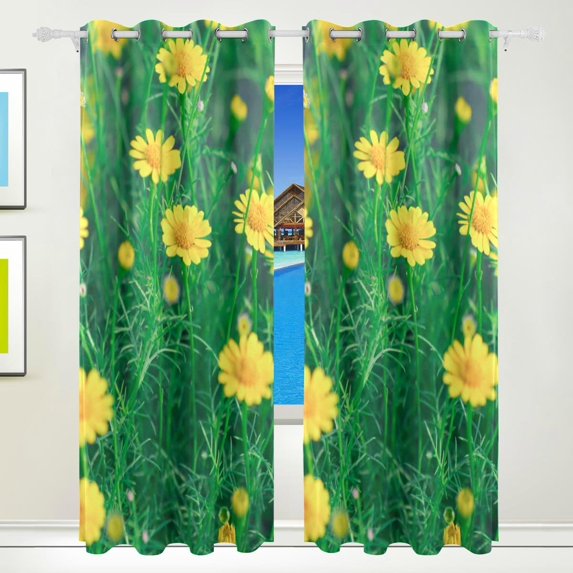 Coolnut Shooting Star Thymophylla Thermal Insulated Blackout Grommet Printed Window Curtain - 84x55 in - 100% Polyester 2 Panels