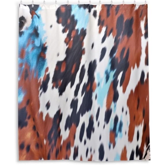 Coolnut Shower Curtain Blue Leopard Bathroom Decor Watercolor Shower Curtain Sets Fabric Cloth Bathroom Curtains with Hooks 60x72 Inch