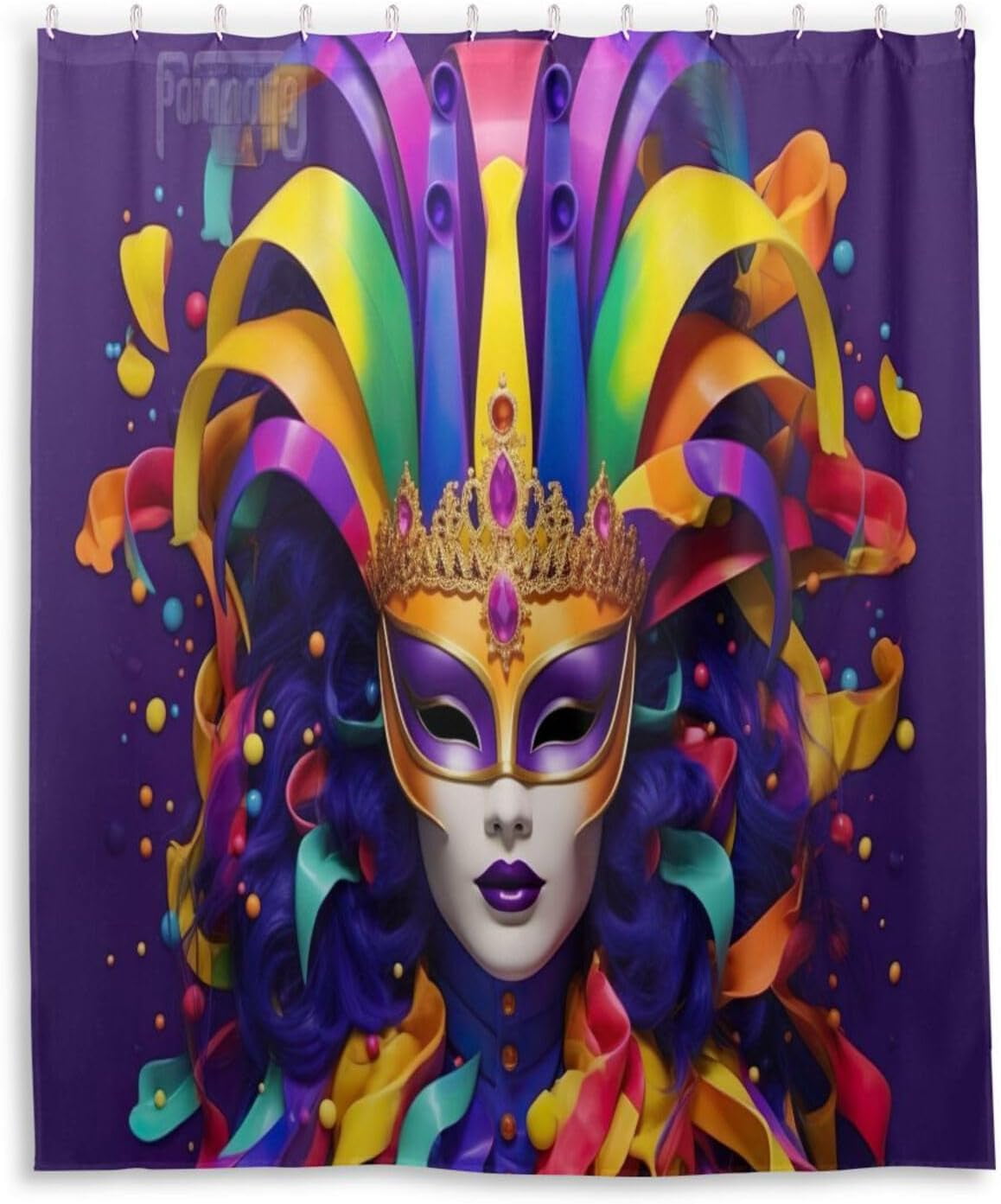 Coolnut Shower Curtain Mardi Gras Bathroom Decor Watercolor Shower