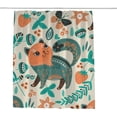 thumbnail image 1 of Coolnut Shower Curtain Set with Hooks Cute Cat and Flowers Polyester Waterproof Bath Curtain 60" x 72", 1 of 6