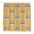 thumbnail image 1 of Coolnut Shower Curtain Set with Hooks Cute Raccoon Polyester Waterproof Bath Curtain 66" x 72", 1 of 6