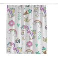 thumbnail image 1 of Coolnut Shower Curtain Set with Hooks Unicorn with Doodles Polyester Waterproof Bath Curtain 60" x 72", 1 of 6