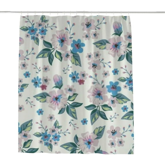 Coolnut Shower Curtain Set with Hooks Vintage Elegant Flower Pattern Polyester Waterproof Bath Curtain for Bathroom Bathtubs Decor 60 x 72 Inches
