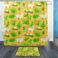 thumbnail image 1 of Coolnut Shower Curtain and Rug Set, Alpacas Cactus Plants Polyester Waterproof Bath Curtain and Mat for Bathroom with Hooks, 72" x 72", 1 of 6
