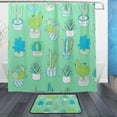 thumbnail image 1 of Coolnut Shower Curtain and Rug Set, Colorful Cactus Polyester Waterproof Bath Curtain and Mat for Bathroom with Hooks, 72" x 72", 1 of 6