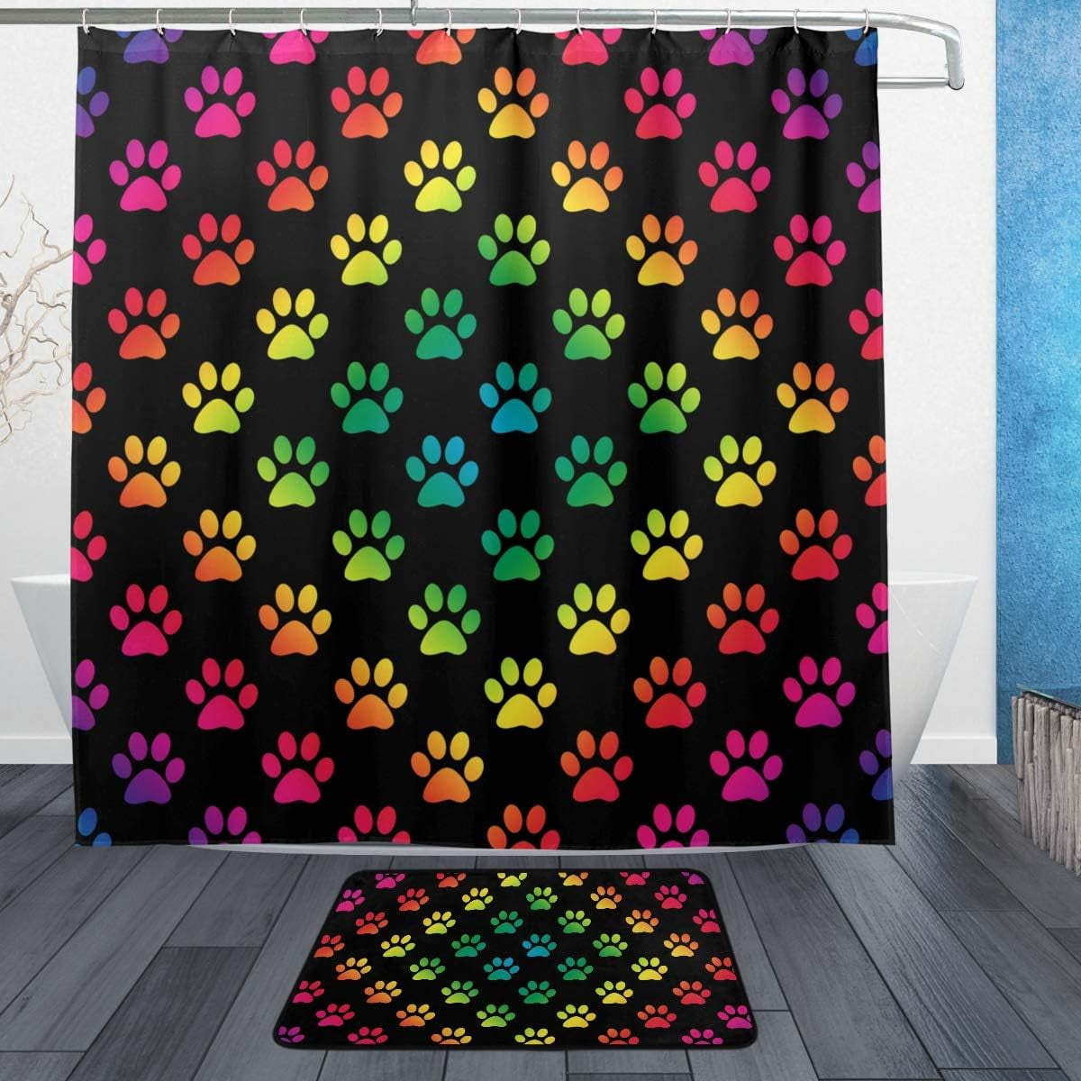 Classic Patchwork Paws Shower Curtain NCU0NNT2916 main image 0
