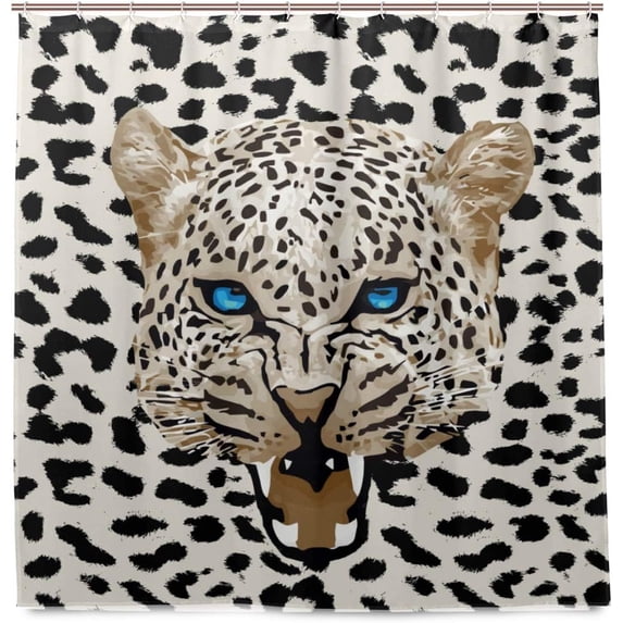 Coolnut Shower Curtains Cool Leopard Polyester Waterproof Bath Curtain for Bathroom Kids 72" x 72"