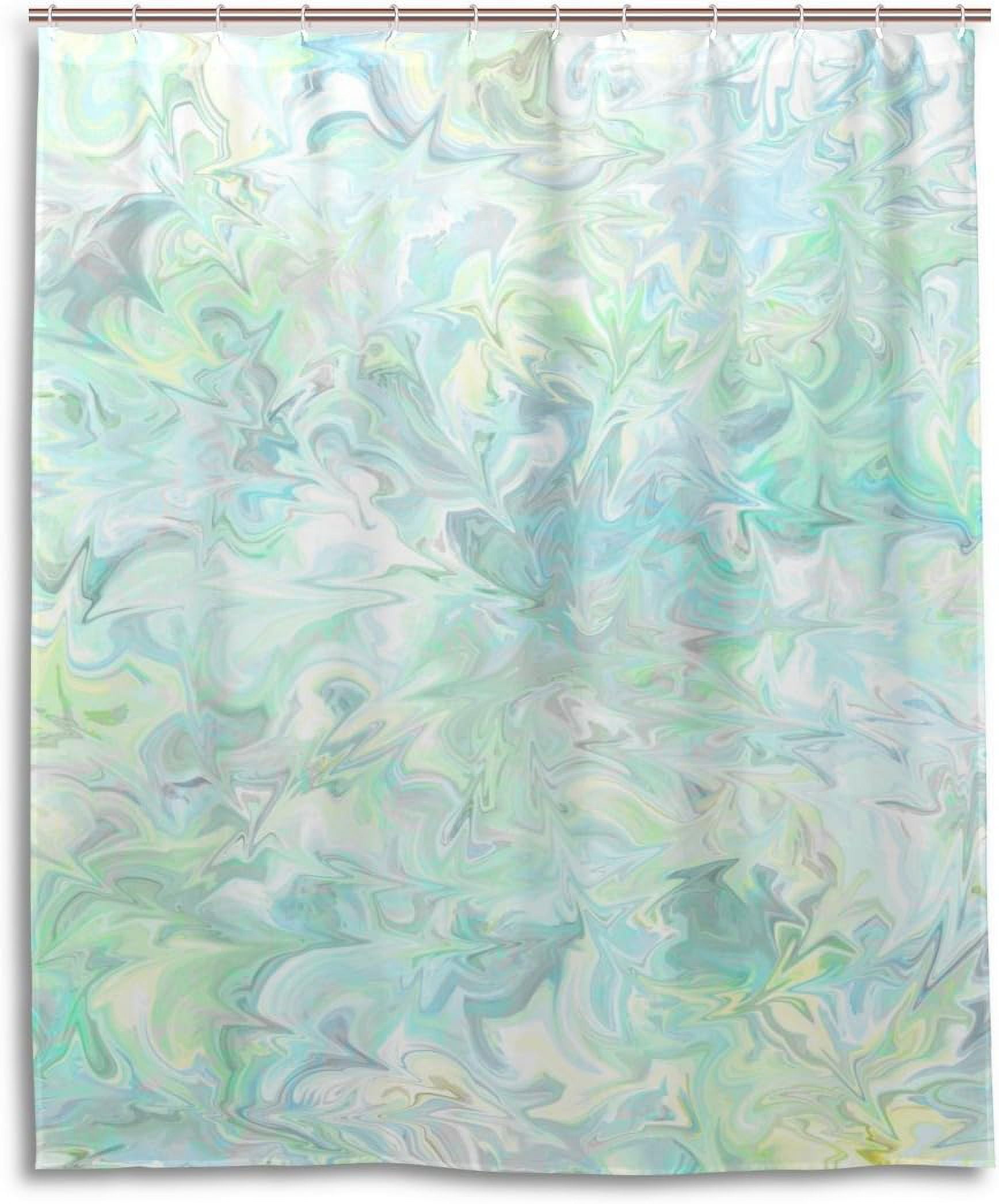 Coolnut Shower Curtains Mint Green Pastel Polyester Waterproof Bath Curtain for Bathroom Decor
