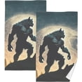 thumbnail image 1 of Coolnut Silhouette Werewolf Moon Bathroom Towels 2 Pieces 16×28 inches, Cotton Bath Towel Water Absorbent Lightweight Quickdry Towels for Bathroom Ktichen Travel Gym, 1 of 6