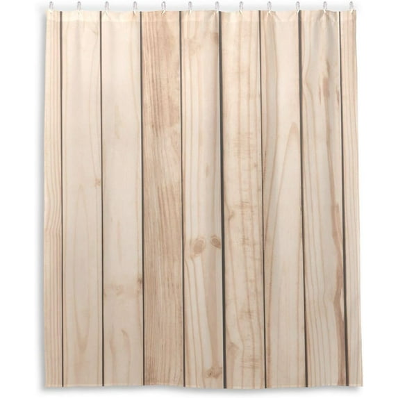 Coolnut Simple Wooden Plank Shower Curtain Bathroom Decor Watercolor Shower Curtain Sets Fabric Cloth Bathroom Curtains with Hooks 60x72 Inch