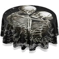 thumbnail image 1 of Coolnut Skeleton Round Tablecloth, Washable Oil Proof Table Cover for Kitchen Holiday Party Wedding Picnic Decoration, 1 of 7