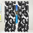 thumbnail image 1 of Coolnut Skull Bone Halloween Pattern Thermal Insulated Blackout Grommet Printed Window Curtain, 84"x55" 100% Polyester for Living Room Home Decoration, 2 Panels, 1 of 6