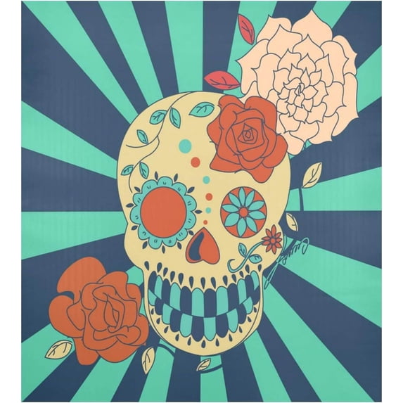 Coolnut Skull Flower Stripe Dishwasher Magnet Cover 23"Wx26"H , Farmhouse Kitchen Dishwasher Cover Magnetic Appliance Covers Door Stickers for Kitchen Home Cabinet Decals