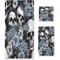thumbnail image 1 of Coolnut Skull Flowers Bathroom Towel Set of 3 with Hand Towel, Wash Cloths & Bath Towel, Extra Aborbent Soft Towels Set Decor for Bathing Home Shower Wash cloth, 1 of 7