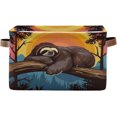 thumbnail image 1 of Coolnut Sleeping Sloth Foldable Storage Basket for Shelves, Collapsible Sturdy Storage Bin with Handles, Canvas Storage Cube for Organizing Closet 1PC Home Decor, 1 of 7