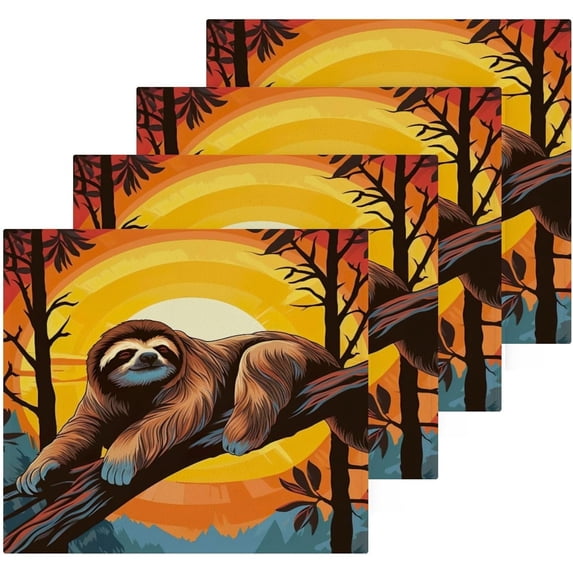 Coolnut Sleeping Sloth Washcloths, Soft and Absorbent Cotton Towel, 6 Pack 12 X 12 Inches Premium Quick Dry Face Towel Wash cloth