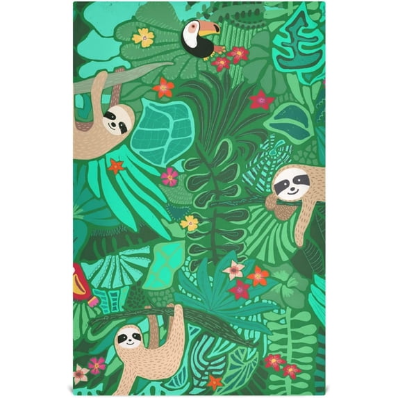 Coolnut Sloth Kitchen Dish Towel Set of 1, Soft Absorbent Drying Dishcloths Dish Towels with Hanging Loop for Kitchen Bathroom Bar Home Decor, 28 x 18 Inch Washcloth Gift