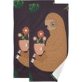 thumbnail image 1 of Coolnut Sloth Soft Hand Towels, 2 PcsAbsorbent Bath Towel Decorative Fingertip Towels for Bathroom Gym Spa Hotel Beach Swimming Pool,14.4"x 28.3", 1 of 6