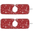 thumbnail image 1 of Coolnut Snowflake with Red 2PCS Kitchen Faucet Mats, Bathroom Faucet Mat Sink Microfiber Cloth Faucet Splash Catcher Faucet Mat Dish Drying Mat Sink Mat for Kitchen Sink 14x5in, 1 of 7