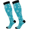 thumbnail image 1 of Coolnut Snowflakes Compression Socks for Men & Women 1 Pack, Knee High Stockings for Running, Sport, Hiking & Travel, 1 of 6