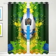 thumbnail image 1 of Coolnut Soccer Ball Football Thermal Insulated Blackout Grommet Printed Window Curtain - 84x55 in - 100% Polyester 2 Panels, Symmetry, 1 of 6