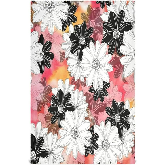 Coolnut Soft Absorbent Reusable Kitchen Towels, Set of 4|28x18 in, Colorful Flowers Dining Kitchen Living Room Tea Towels Dish Towels Decorative Towels Washcloth Gift
