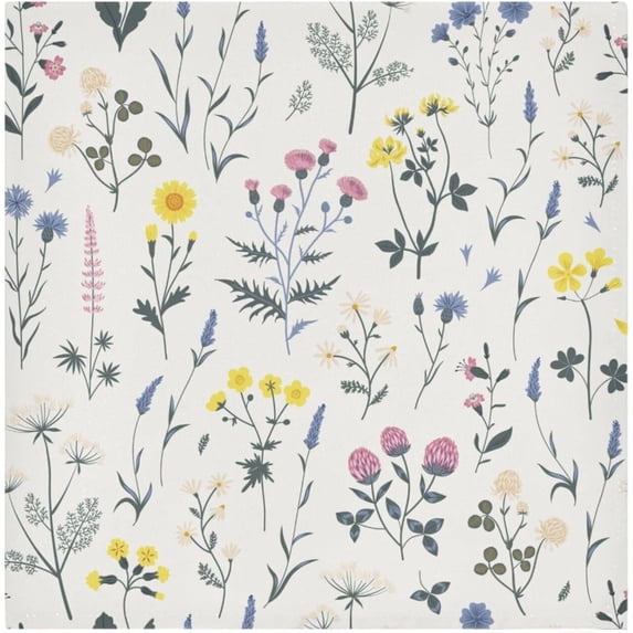 Coolnut Soft Reusable Satin Table Decorative Napkins, 20x20InX1 PCSMeadow Wildflower, Family Dinner Wedding Banquet, Cocktail Party, Kitchen, Birthday Party Washcloth Gift